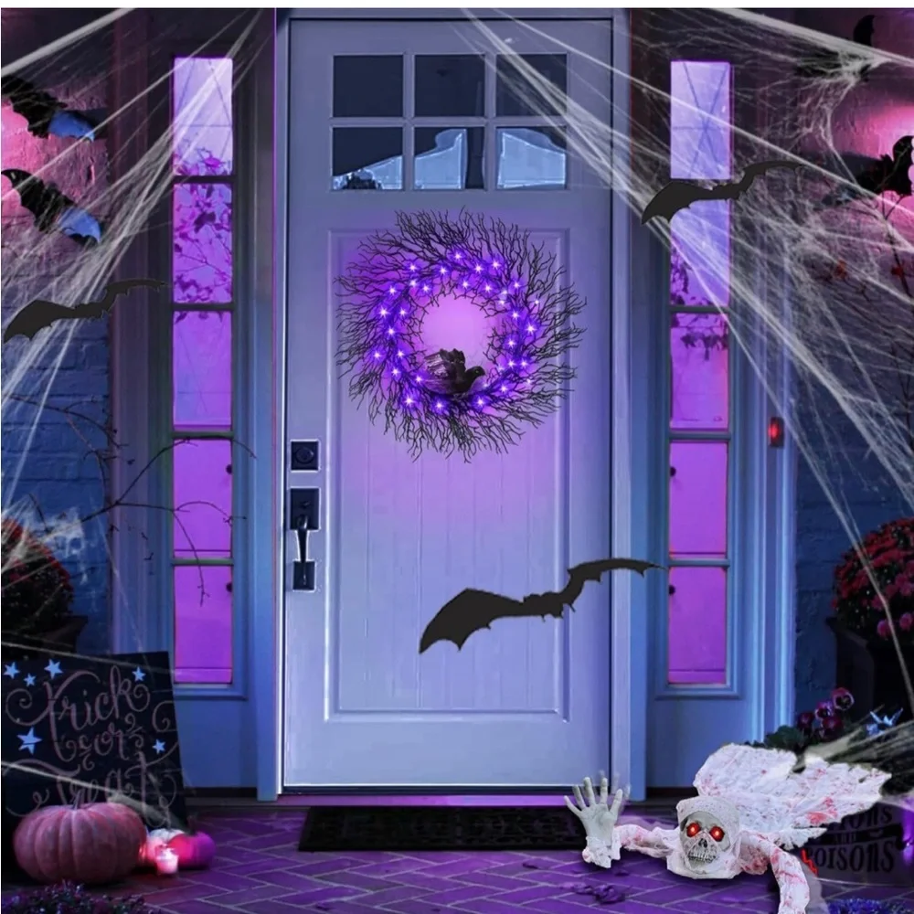 Black Sparkling Halloween Wreath